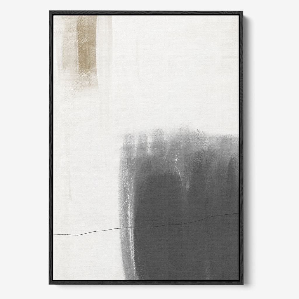 Neutral Brushed Framed Canvas Black Canvas Prints - Abstract House