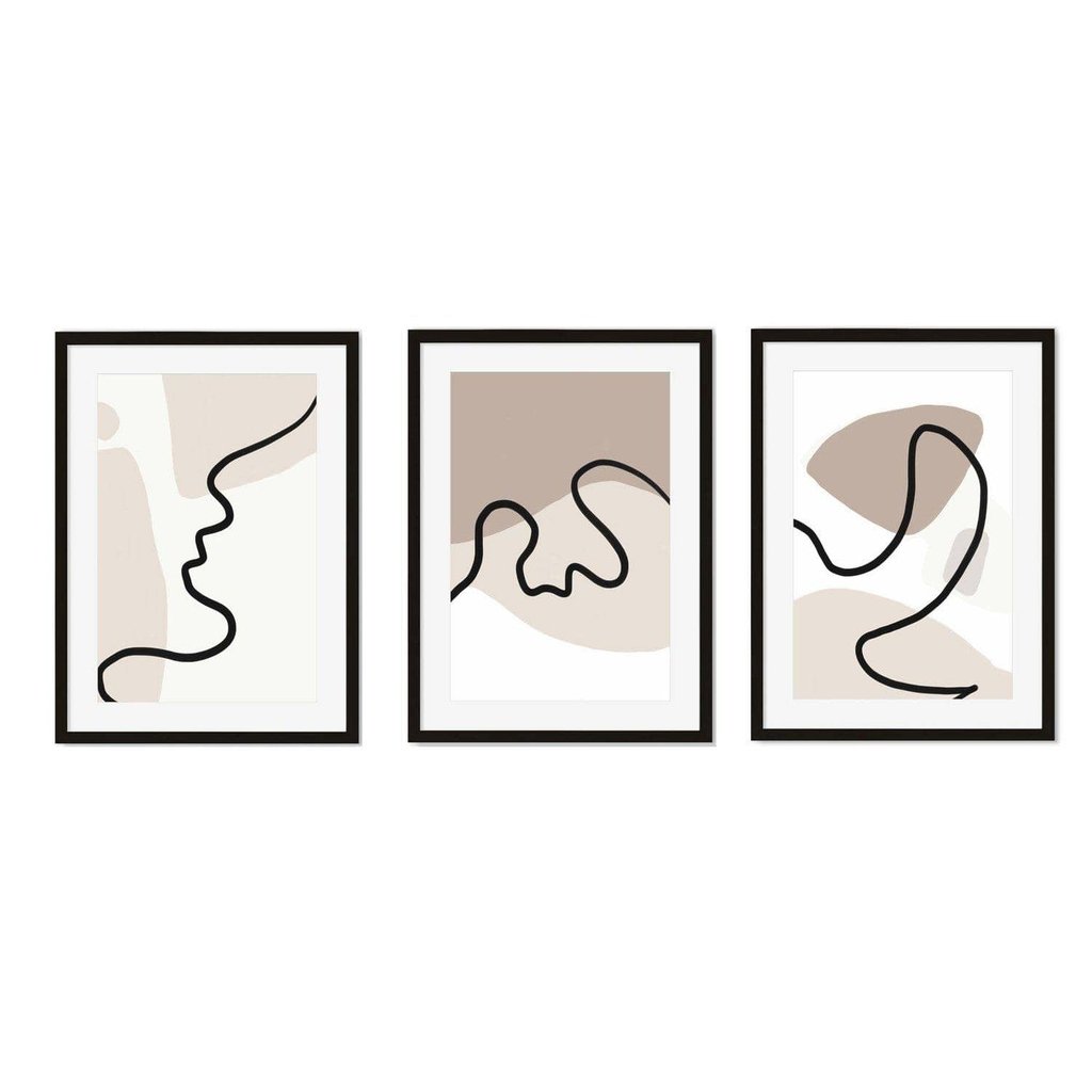 Neutral Line Drawings - Set Of 3 Prints