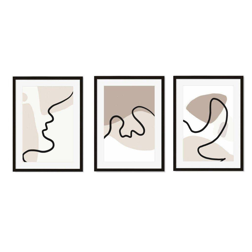 Neutral Line Drawings - Set Of 3 Prints