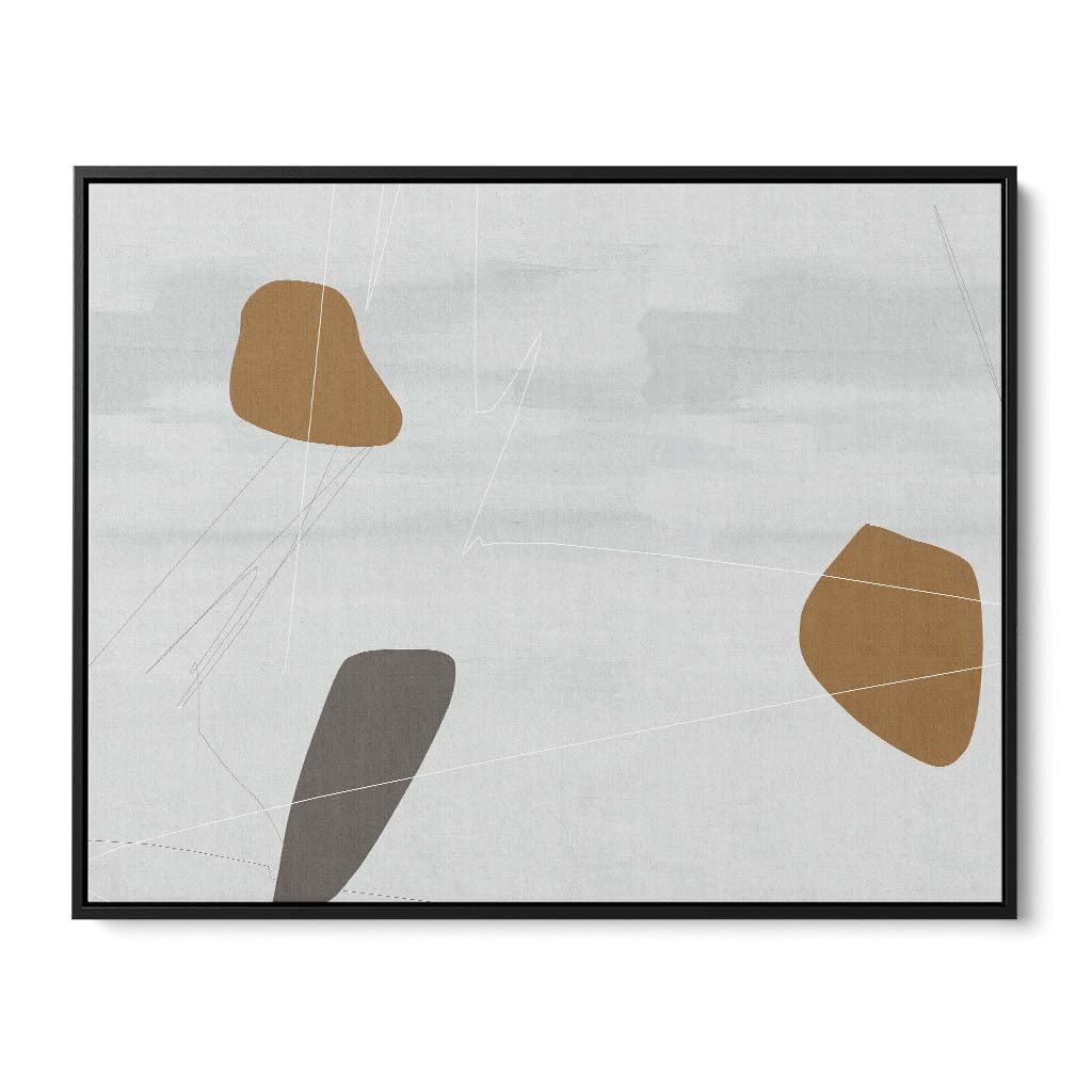 Neutral On Brown Abstract Canvas Print Black Canvas Prints - Abstract House