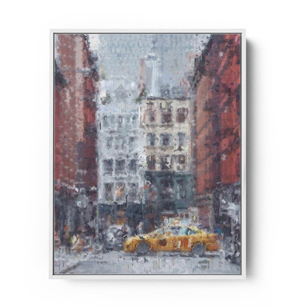 New York Taxi Impressionist Painting Canvas Print