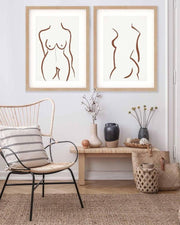 Nude Drawing - Print Set Of 2