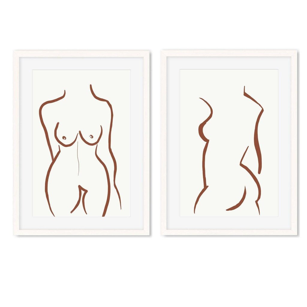 Nude Drawing - Print Set Of 2