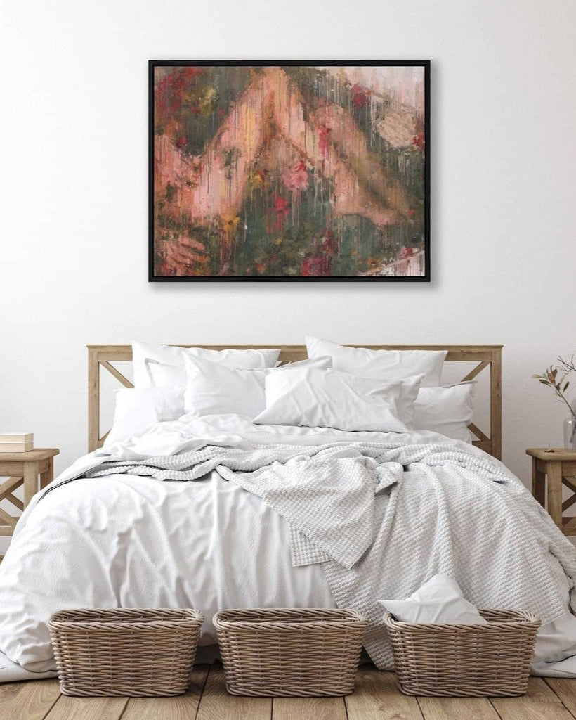 Nude Fine Art Impressionist Painting Framed Canvas
