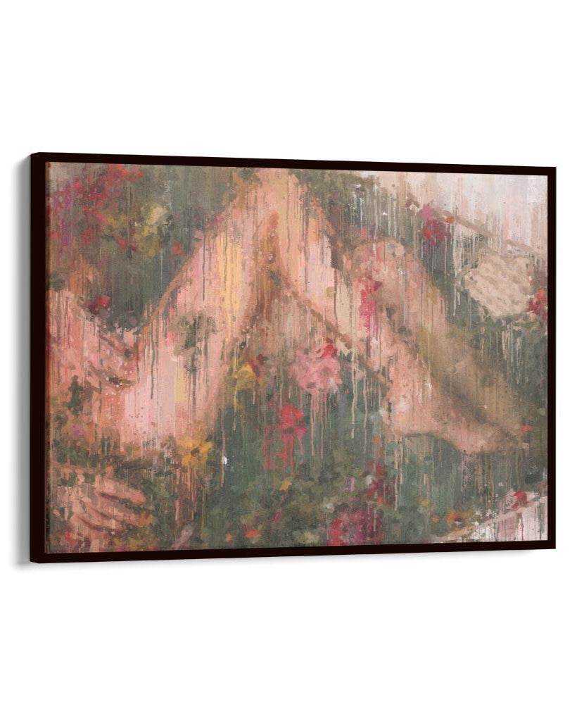 Nude Fine Art Impressionist Painting Framed Canvas-Abstract House