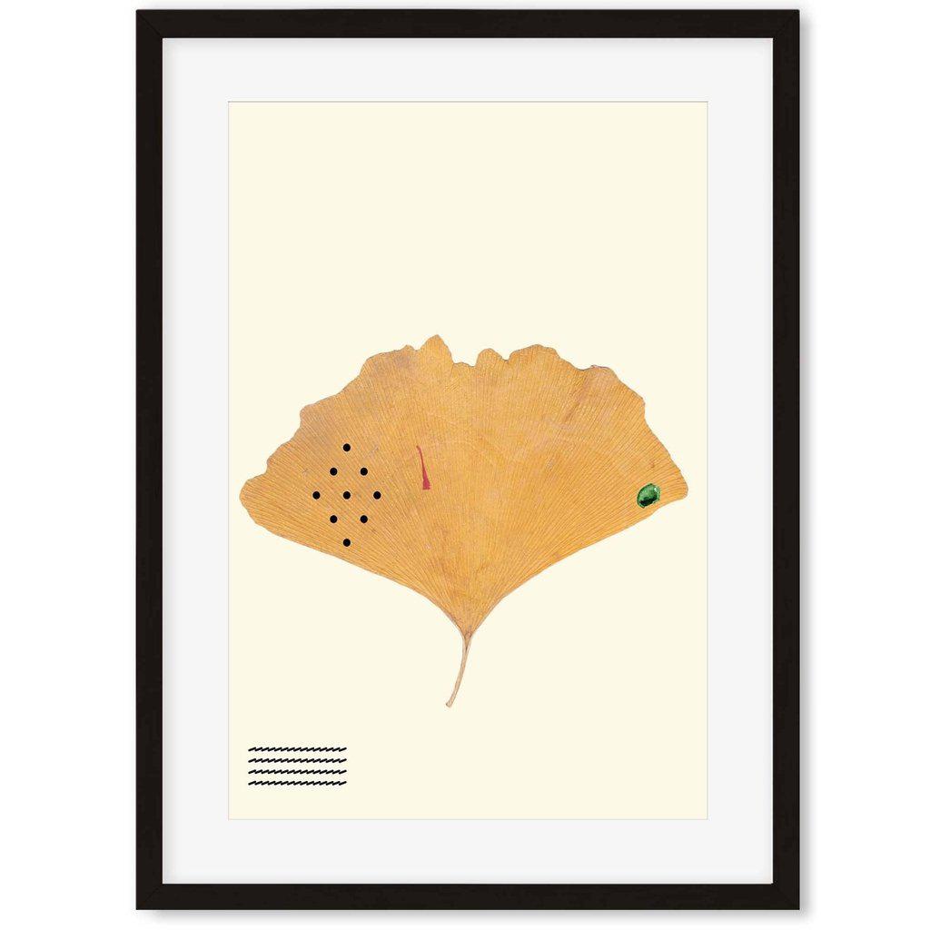 Organic Ginkgo Gold Leaf Art Print