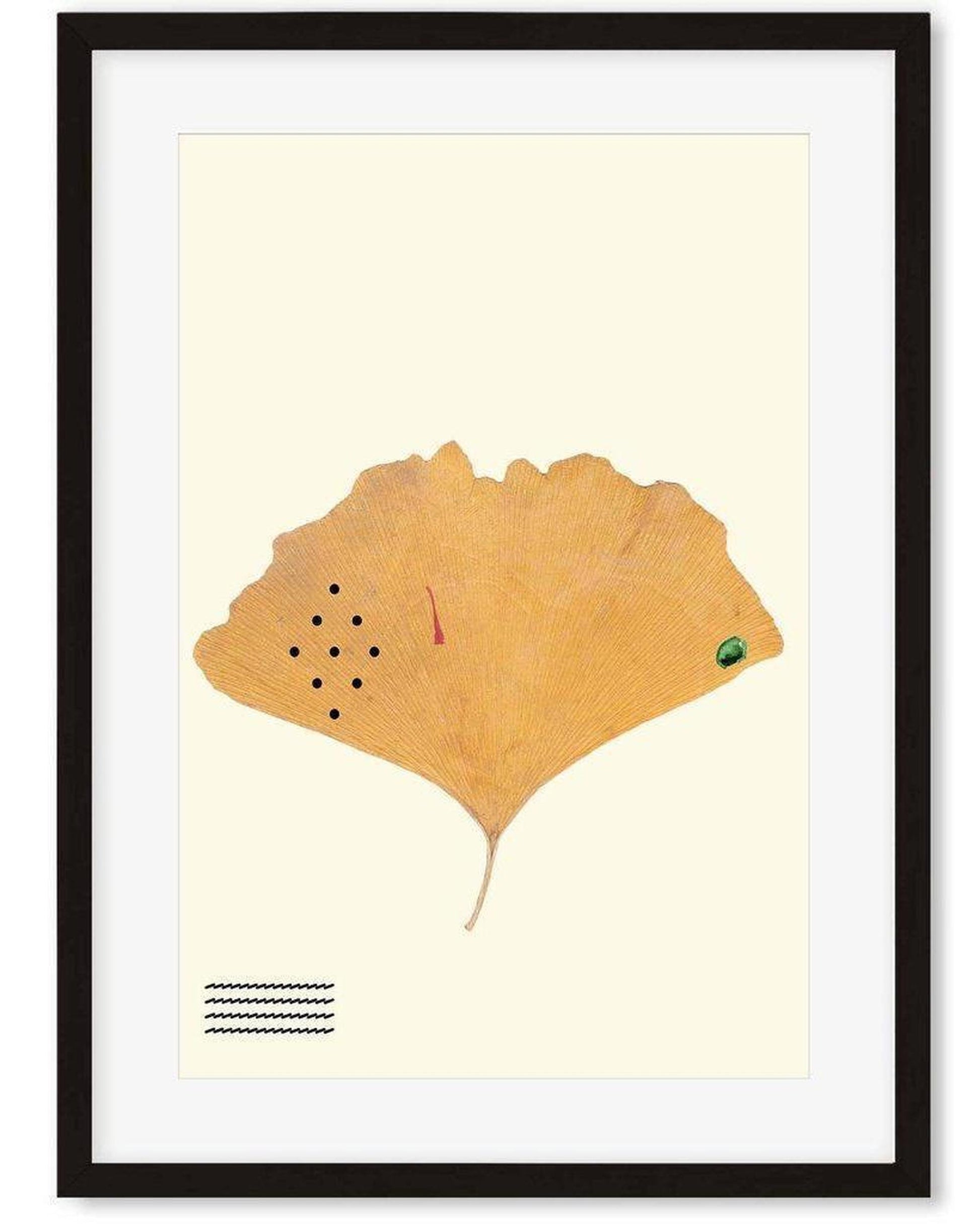 Organic Ginkgo Gold Leaf Framed Art