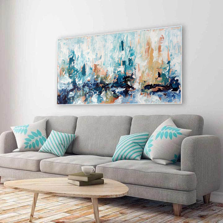Together - Original Painting-framed-Painting-Abstract House