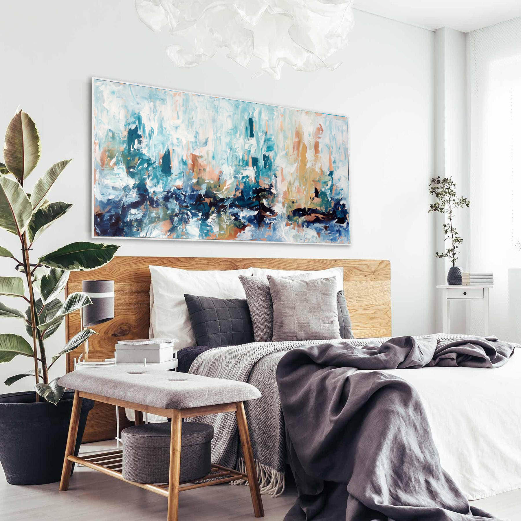 Together - Original Painting-framed-Painting-Abstract House