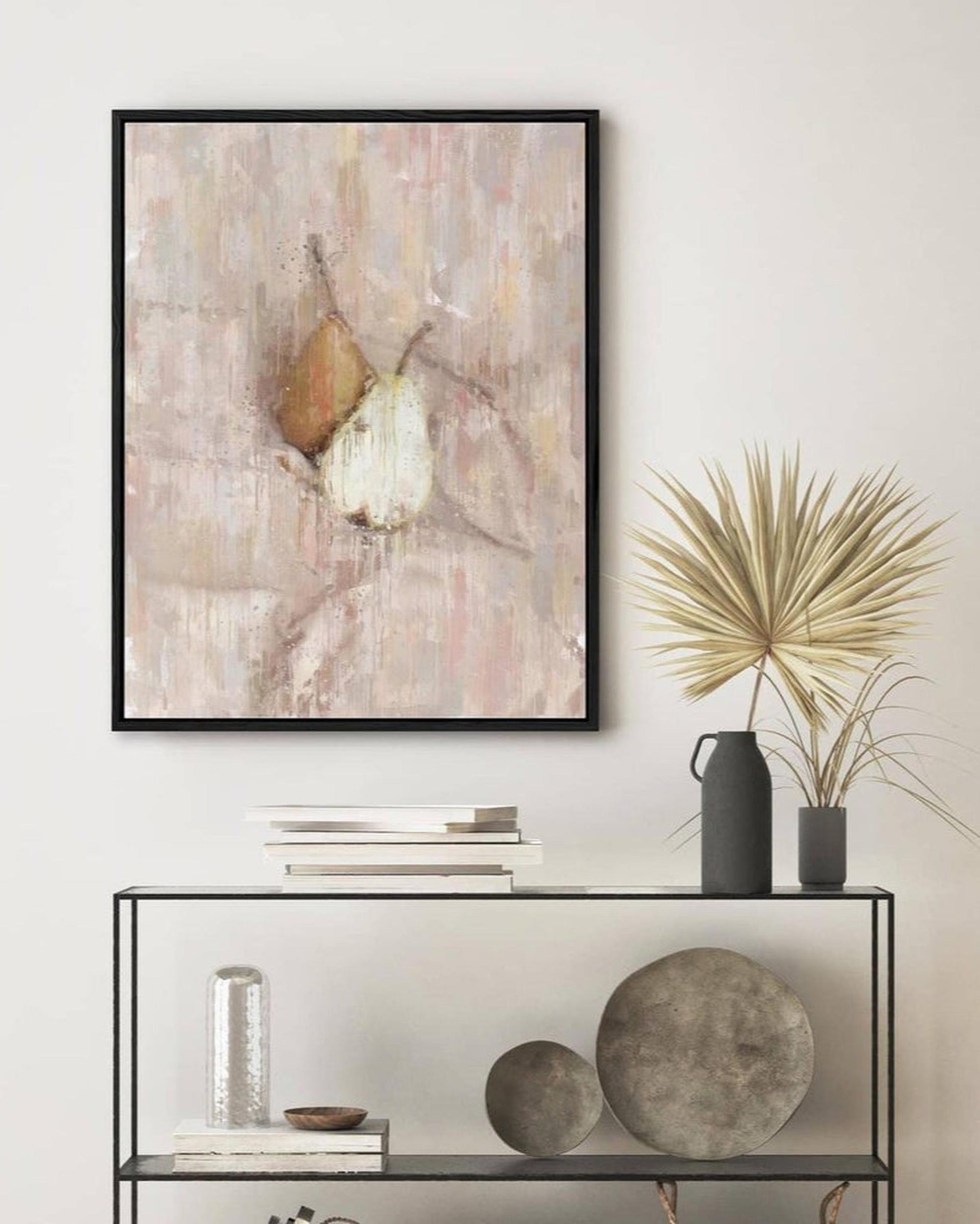 Pears Still Life Painting Framed Canvas