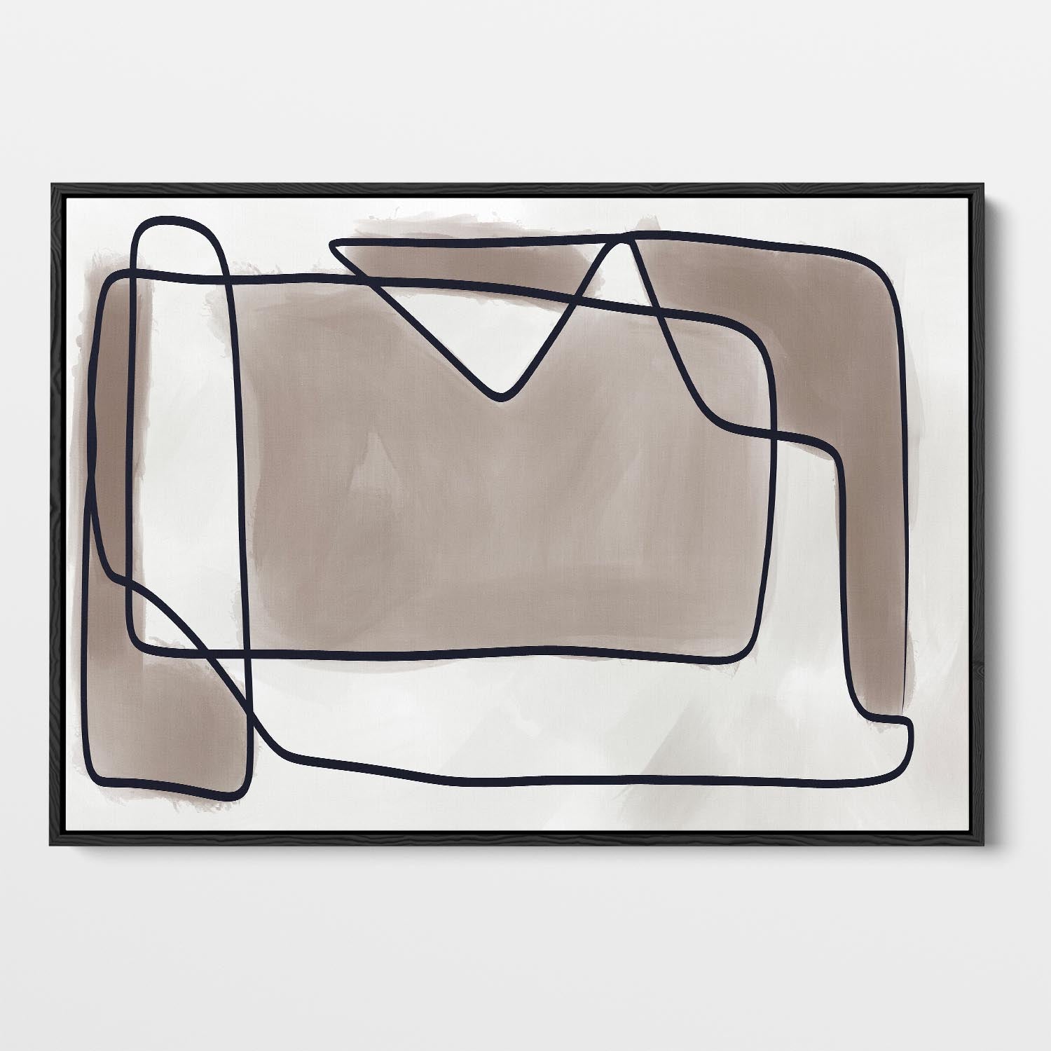 Subjective Neutral Framed Canvas-framed-Canvas Prints-Abstract House