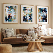 Picnic At The Lake - Print Set Of 3 Black Frame Wall Art Print Set Of 3 - Abstract House