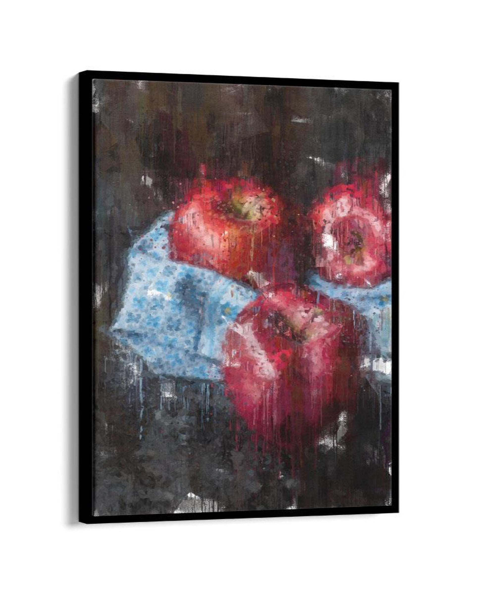 Red Apples Still Life Painting Framed Canvas-Abstract House