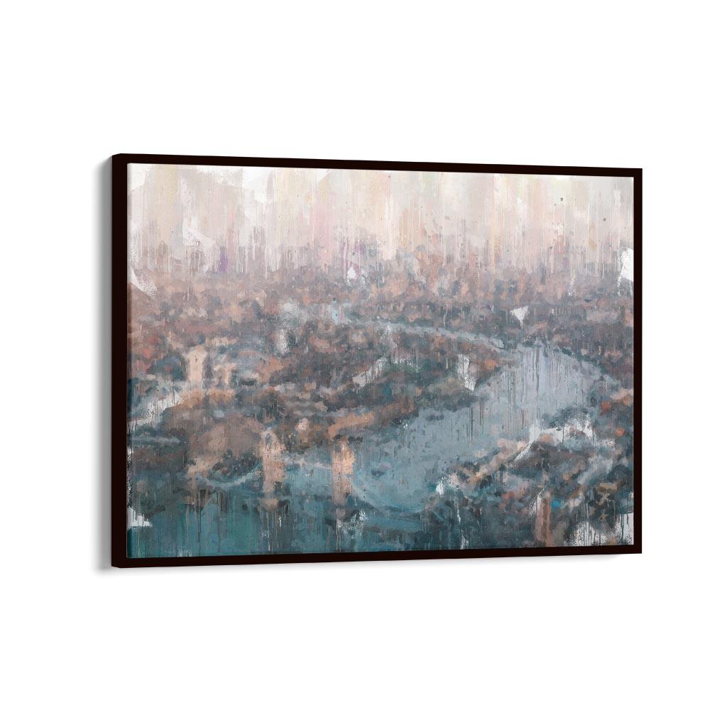 River Thames London Painting Canvas Print-Abstract House
