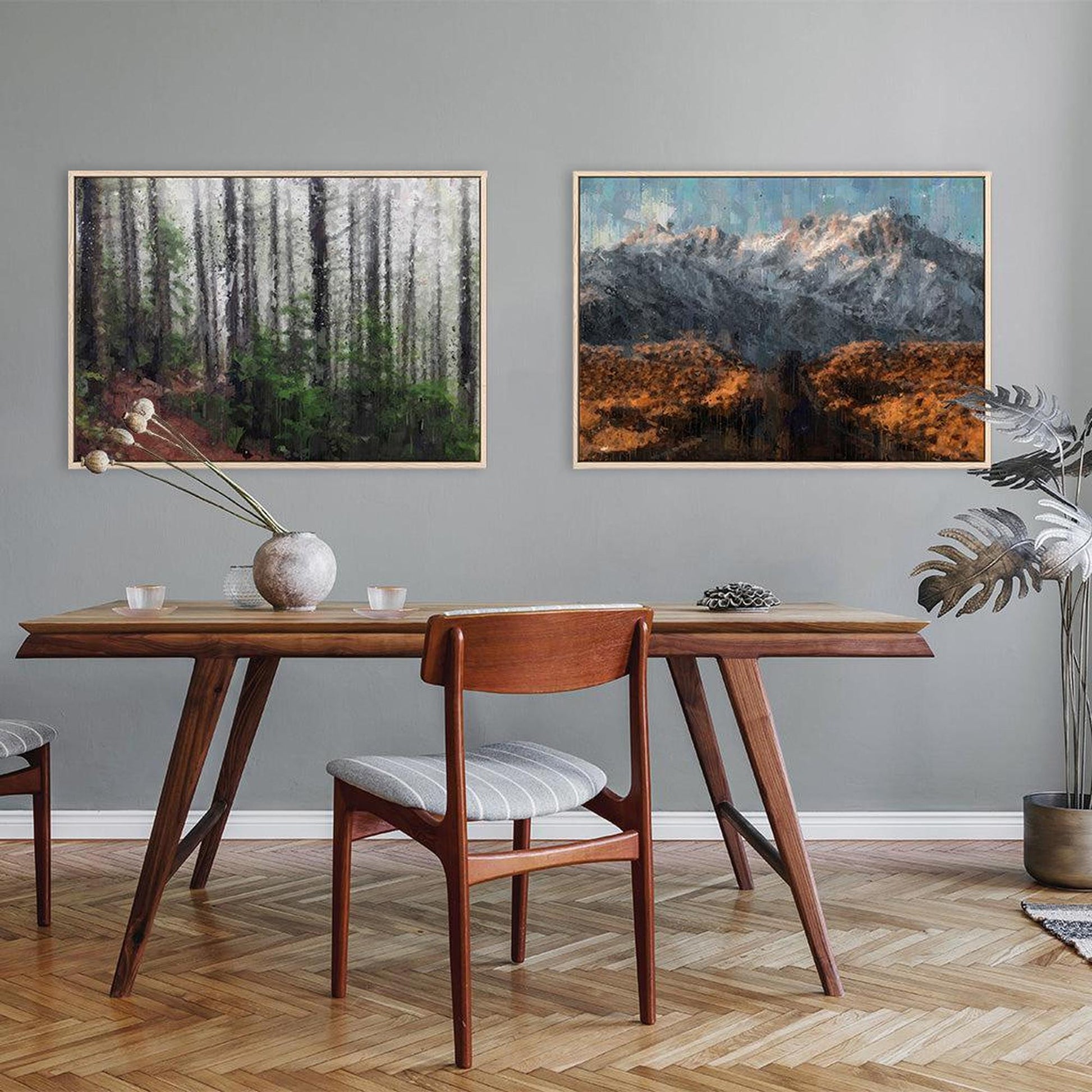 Road Trip Canvas Set Of 2 White Canvas Set Of 2 - Abstract House