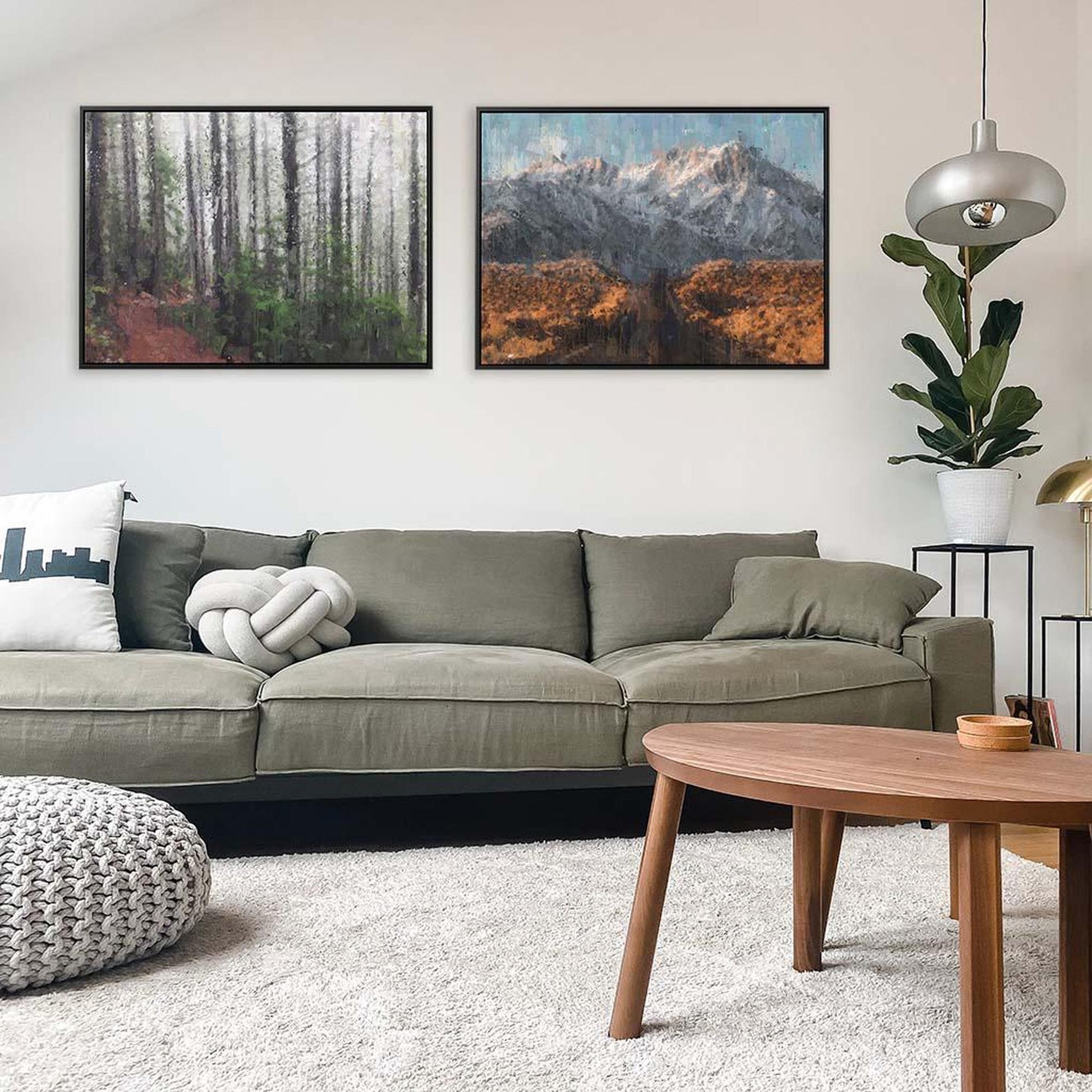 Road Trip Canvas Set Of 2 White Canvas Set Of 2 - Abstract House