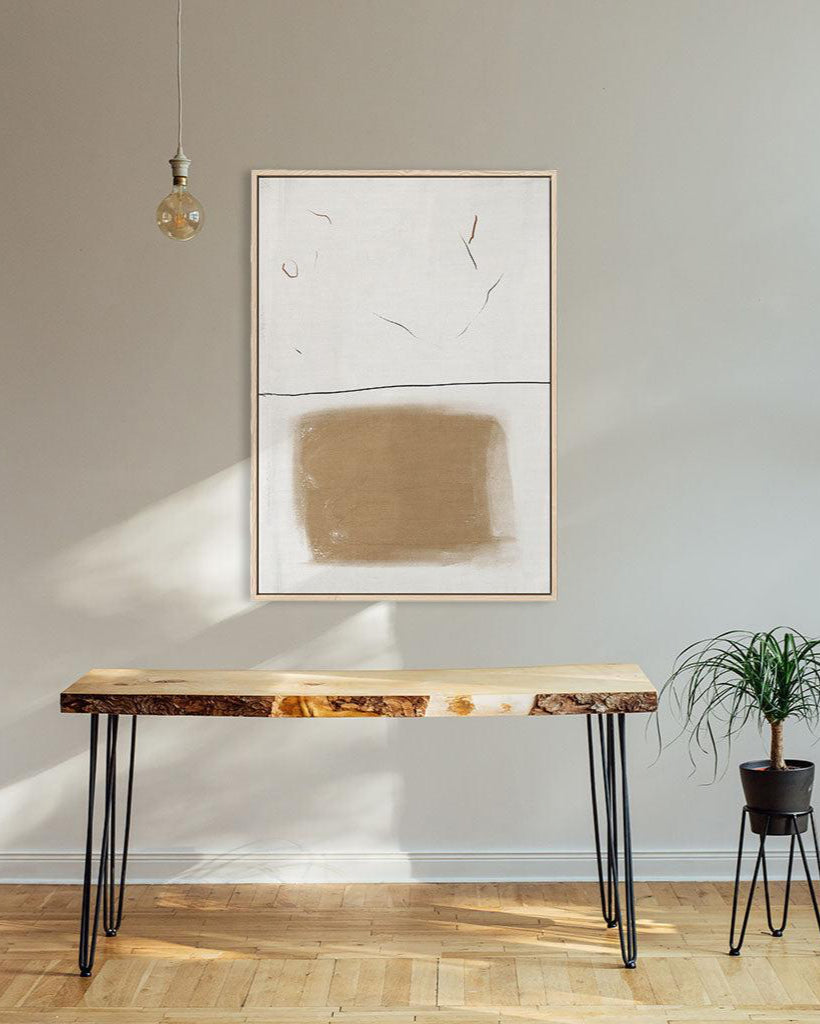 Rustic Lines Framed Canvas White Canvas Prints - Abstract House