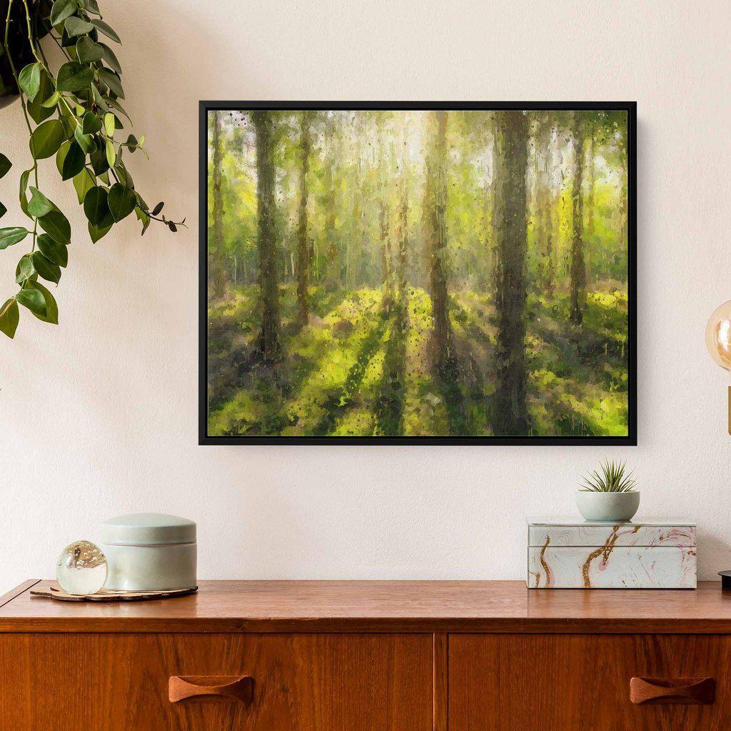 Sunrise Forest Landscape Painting Canvas Print