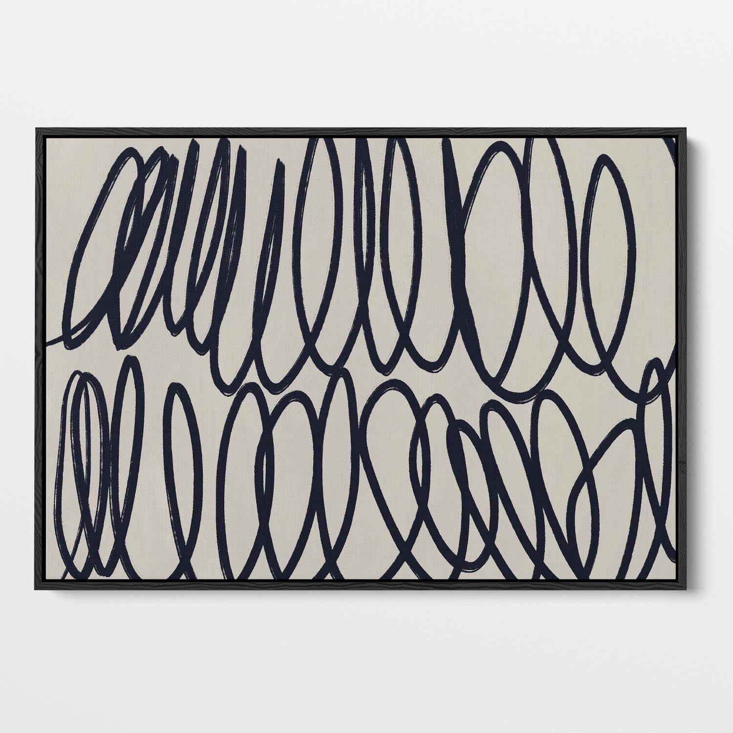 Curved Black Lines II Framed Canvas-framed-Canvas Prints-Abstract House