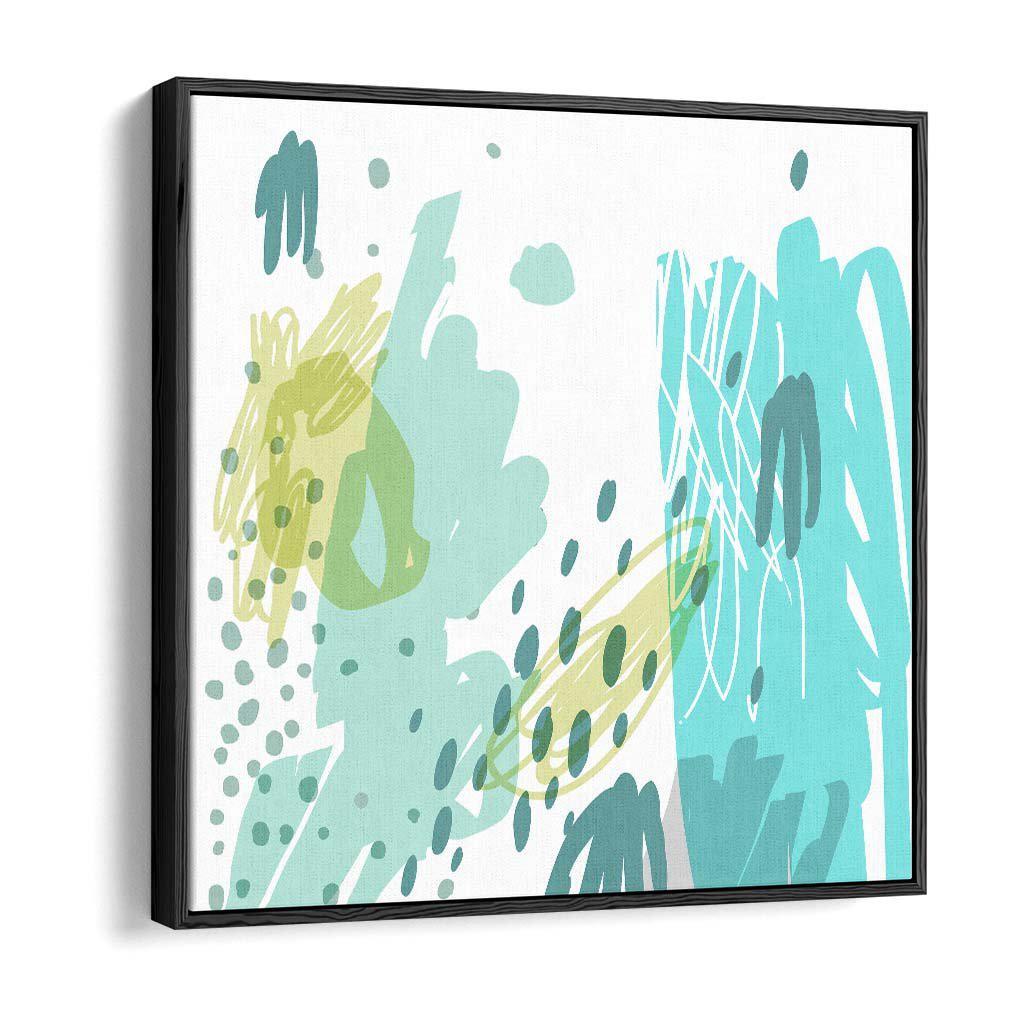 Teal Abstract Design Canvas Art-Abstract House