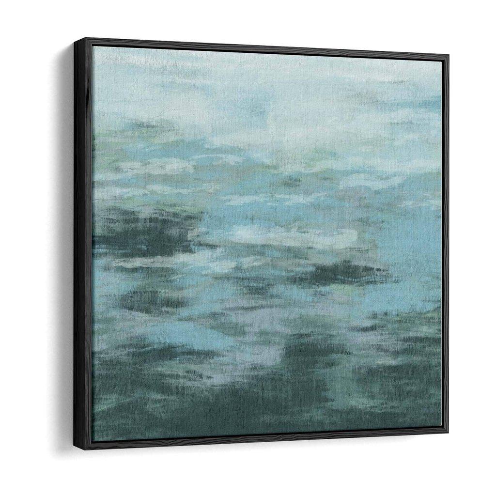 Teal Brush Strokes Abstract Canvas Print