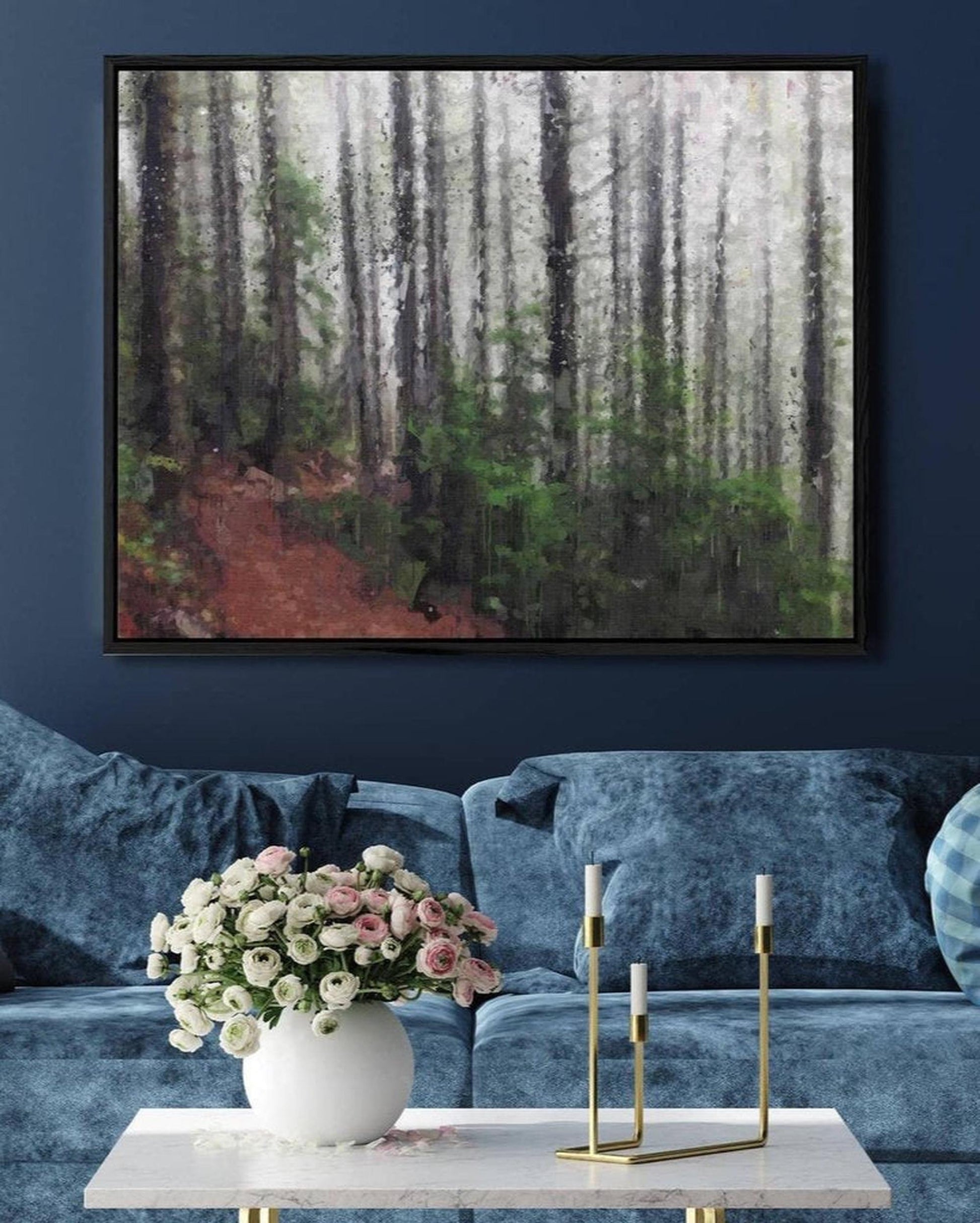 The Forest Trees Oil Painting Framed Canvas