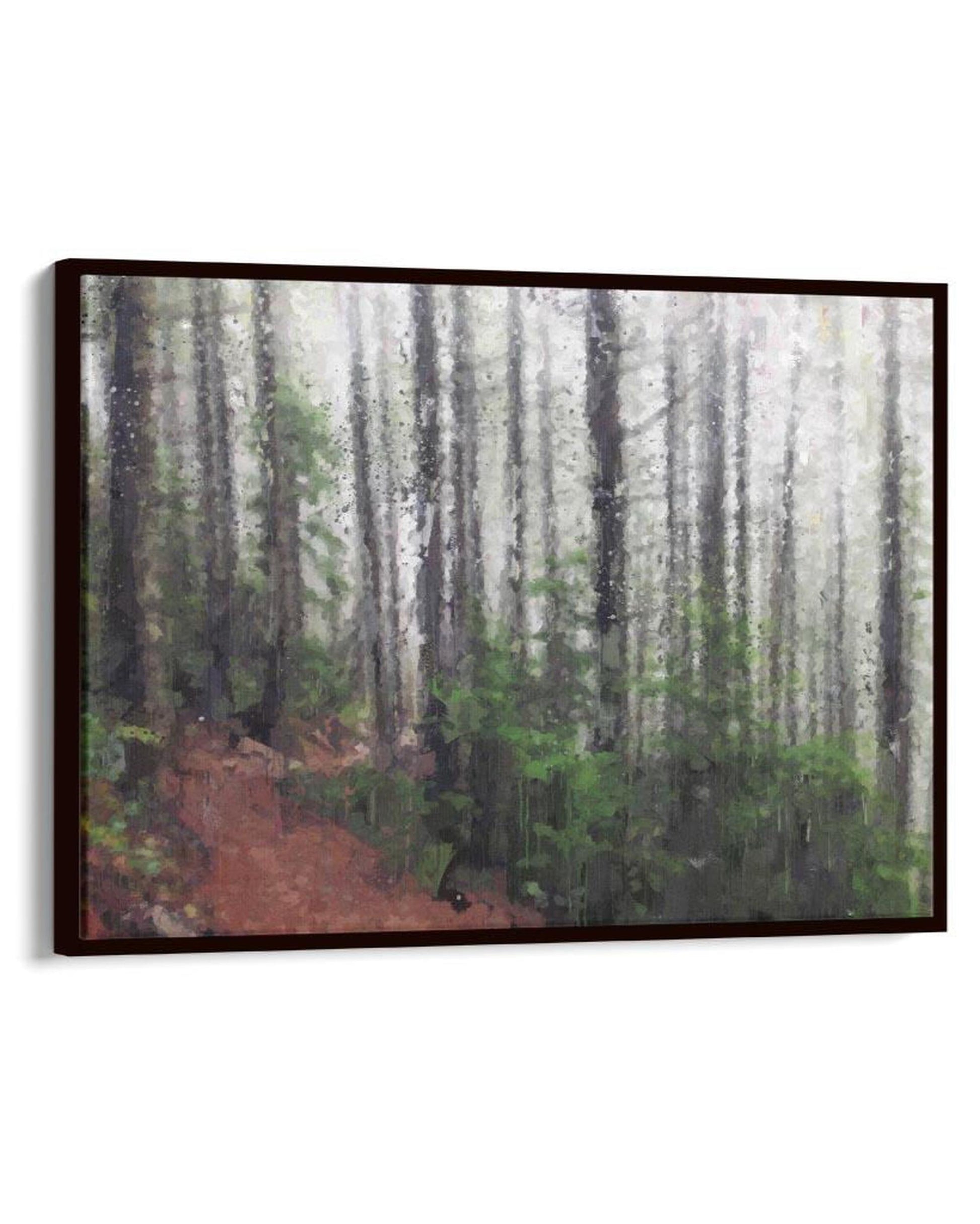 The Forest Trees Oil Painting Framed Canvas-Abstract House