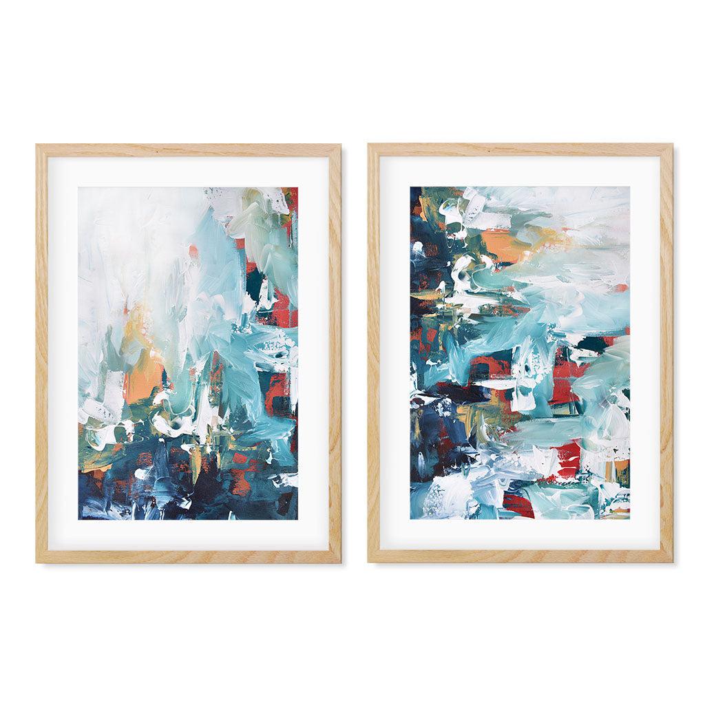 The Pond - Print Set Of 2 Oak Frame Wall Art Print Set Of 2 - Abstract House