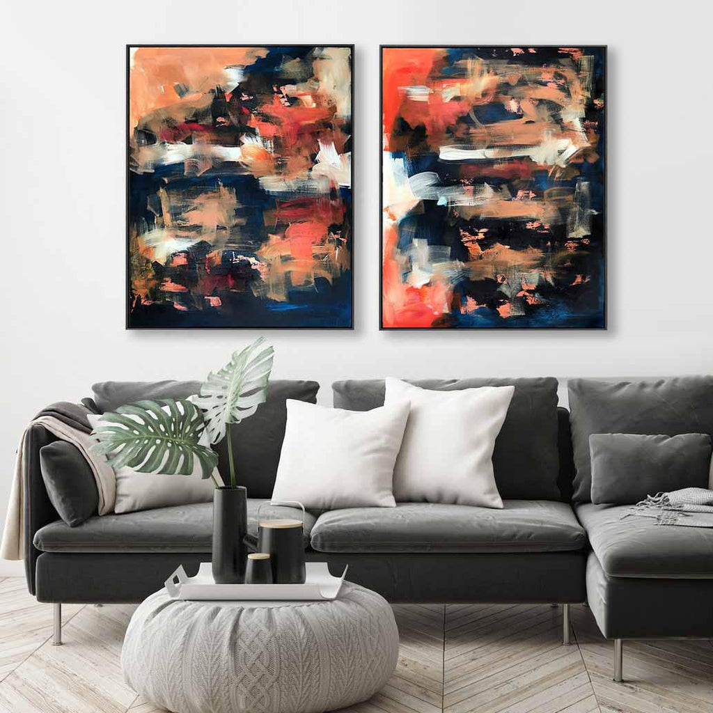 The Untold Story Diptych Painting Painting - Abstract House