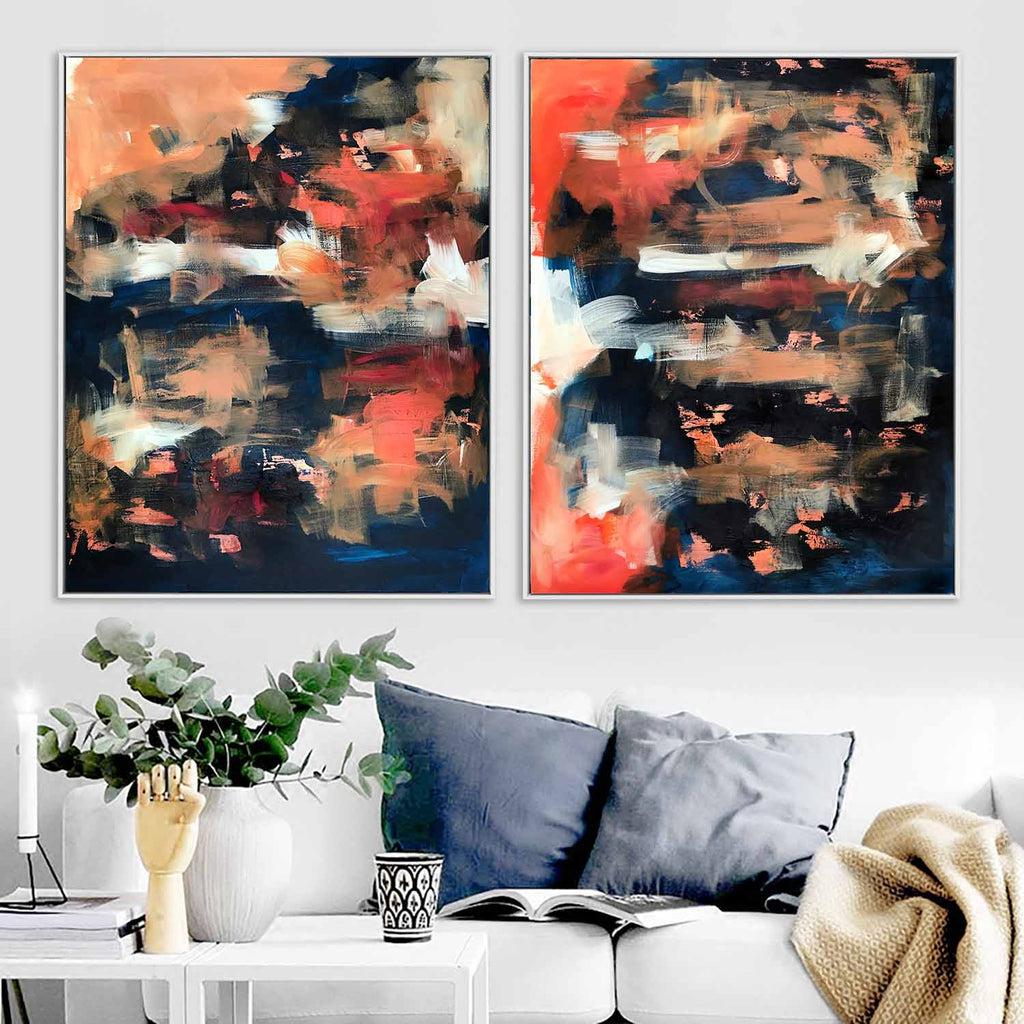 The Untold Story Diptych Painting Painting - Abstract House