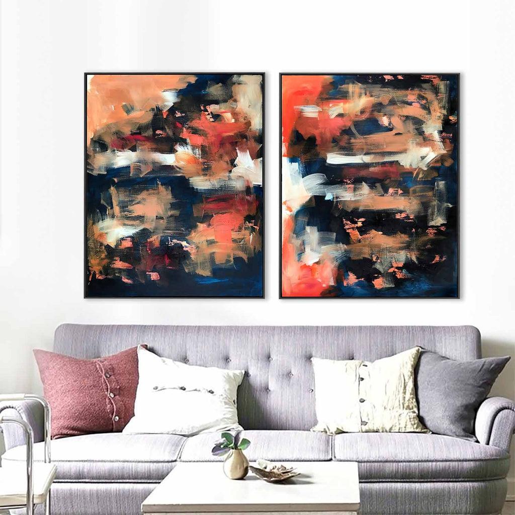 The Untold Story Diptych Painting Painting - Abstract House