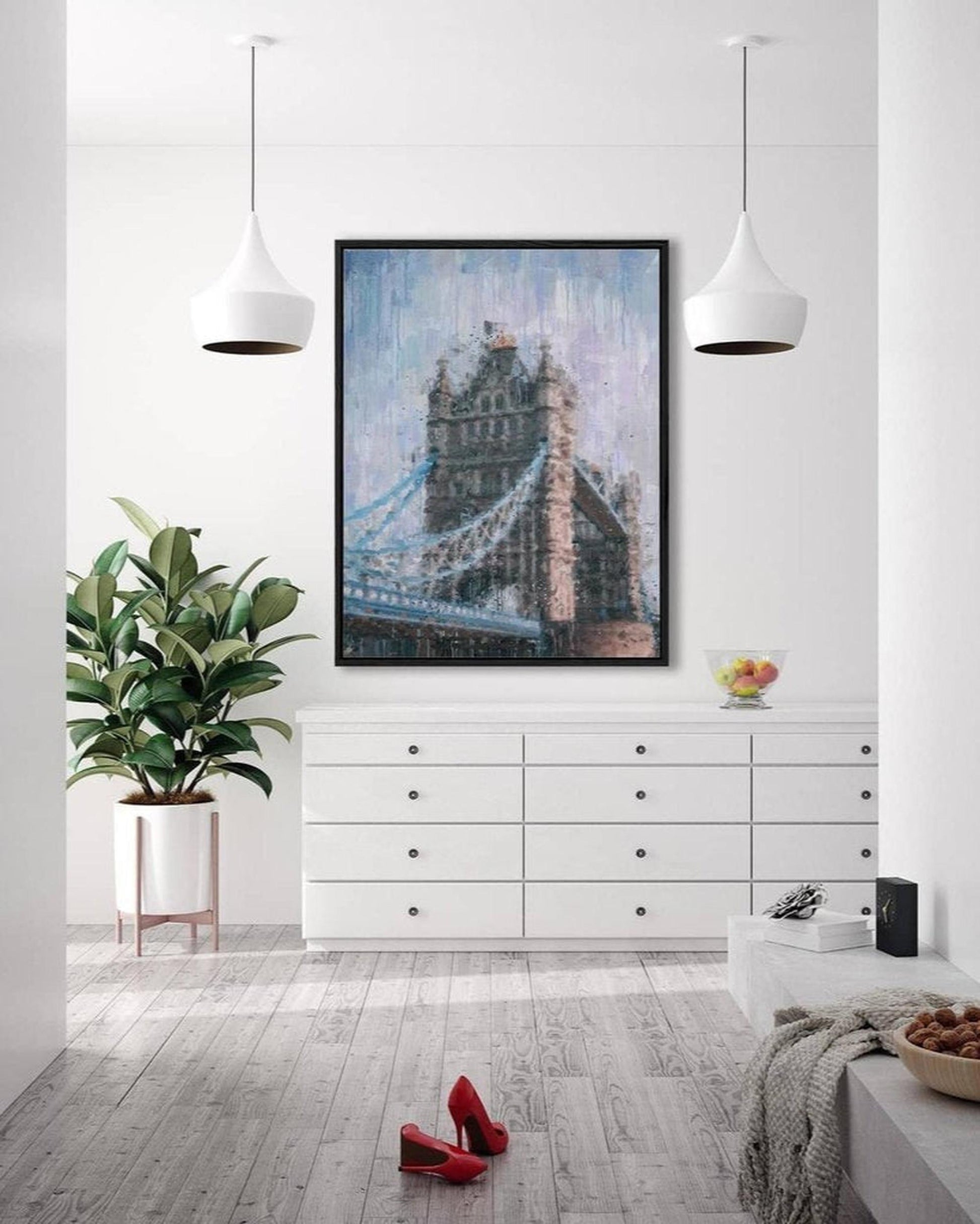 Tower Bridge London Painting Framed Canvas