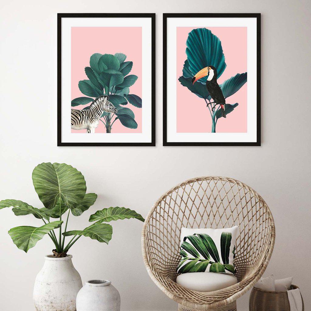 Tropical Jungle Animals - Print Set Of 2