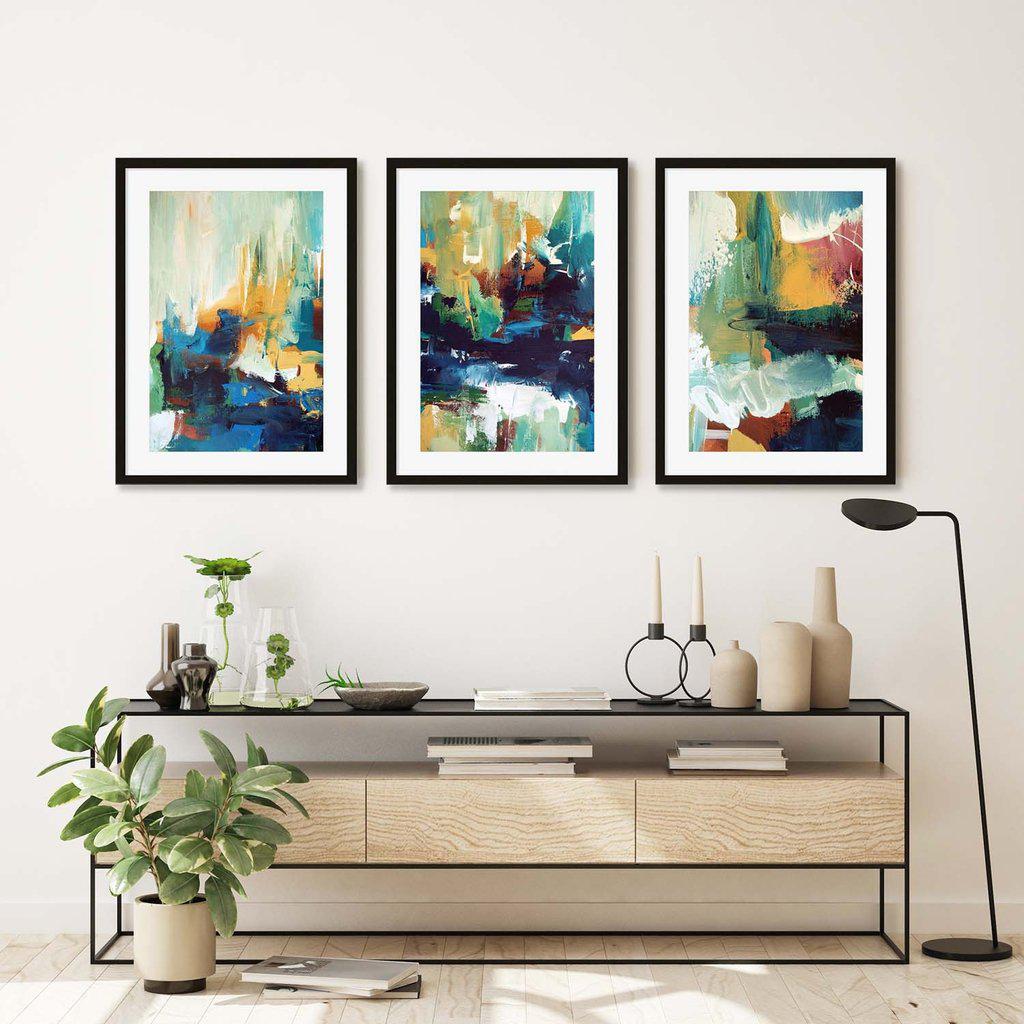 Vibrant Abstract Fields - Print Set Of 3