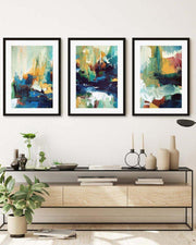 Vibrant Abstract Fields - Print Set Of 3
