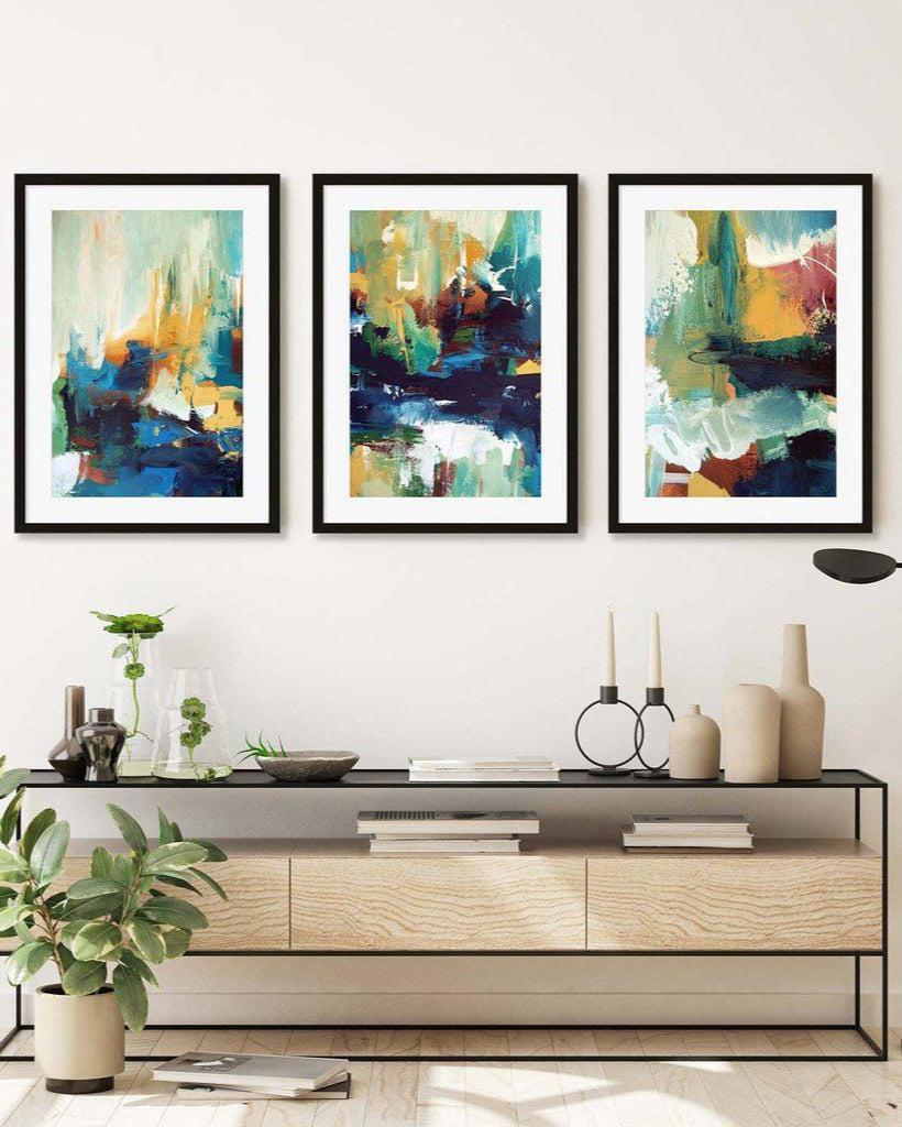 Vibrant Abstract Fields - Print Set Of 3