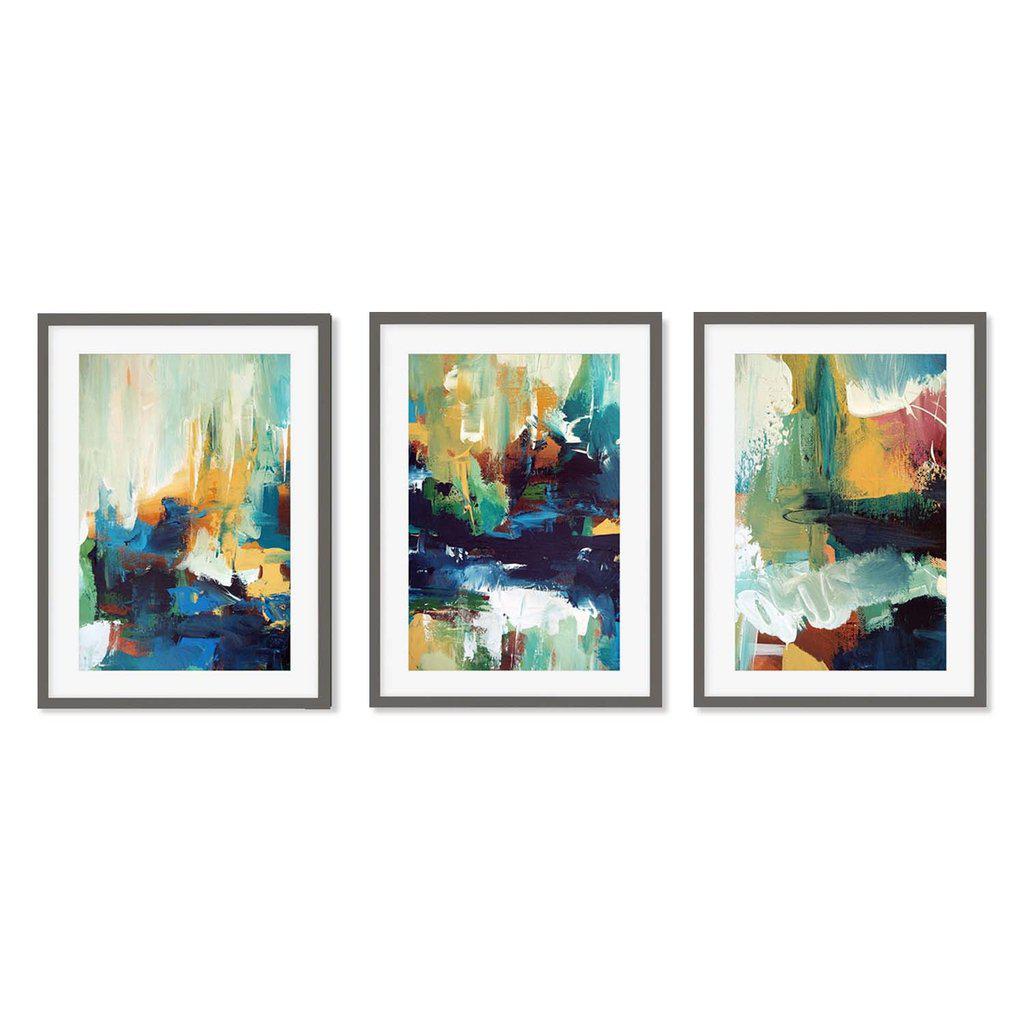 Vibrant Abstract Fields - Print Set Of 3