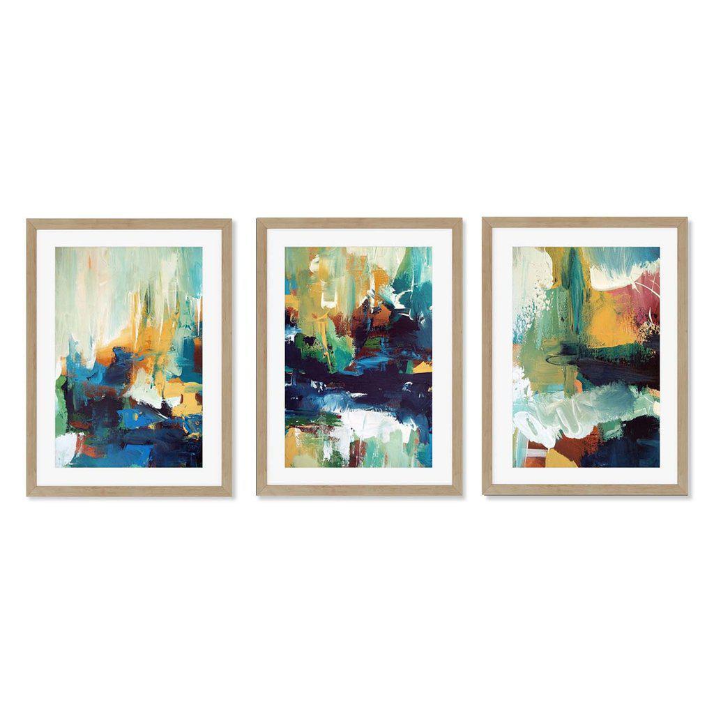Vibrant Abstract Fields - Print Set Of 3
