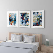 Winter Dew - Print Set Of 3 Black Frame Wall Art Print Set Of 3 - Abstract House