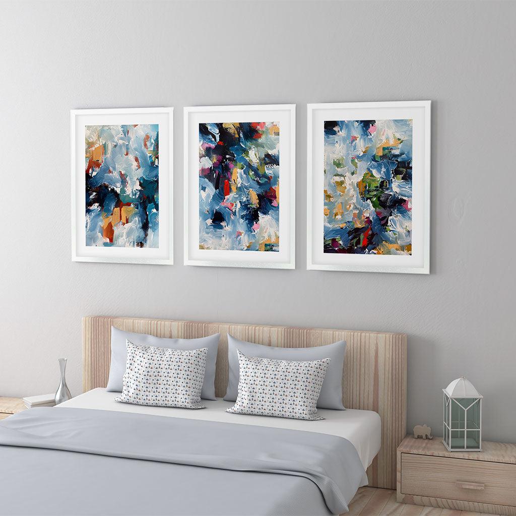 Winter Dew - Print Set Of 3 Black Frame Wall Art Print Set Of 3 - Abstract House