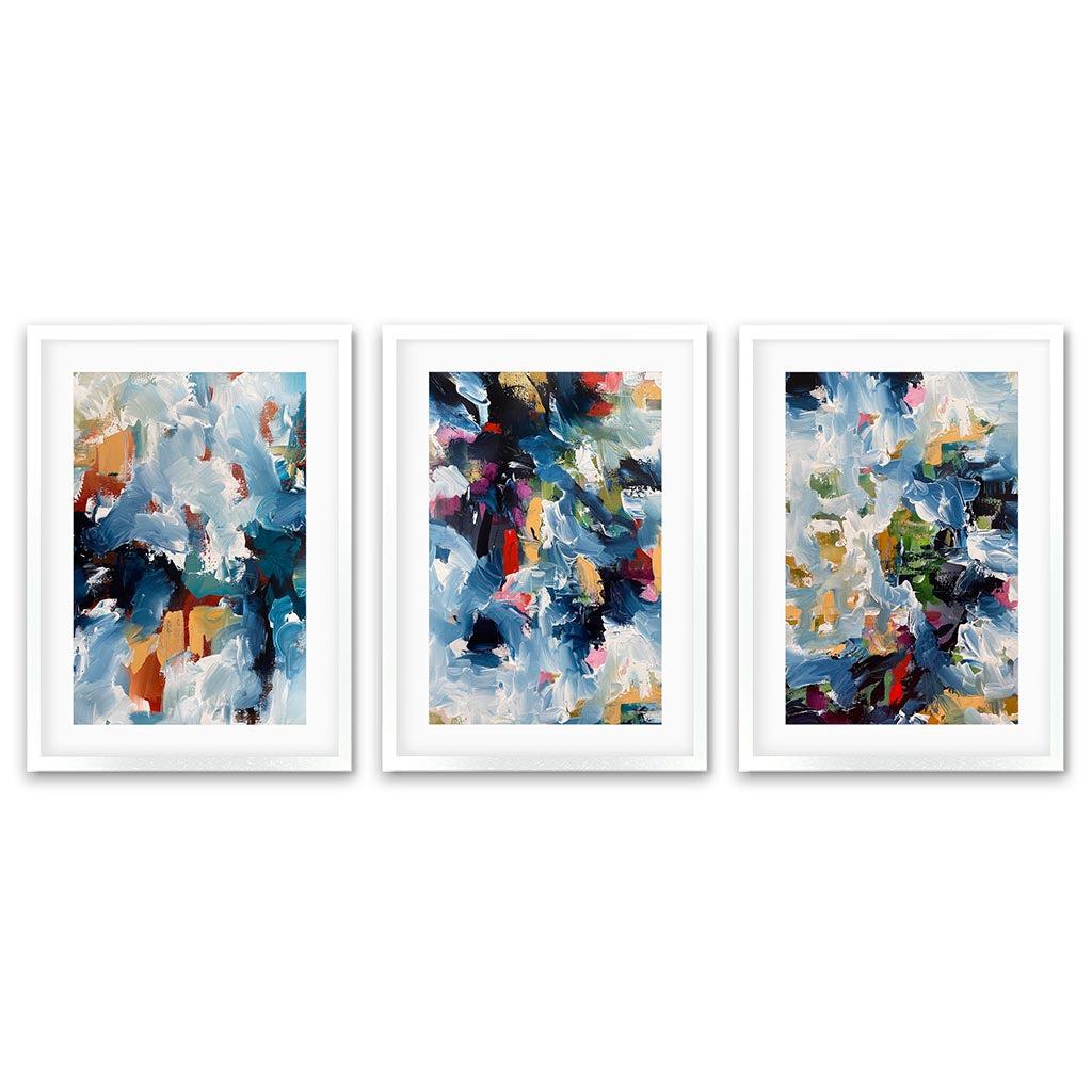 Winter Dew - Print Set Of 3 White Frame Wall Art Print Set Of 3 - Abstract House
