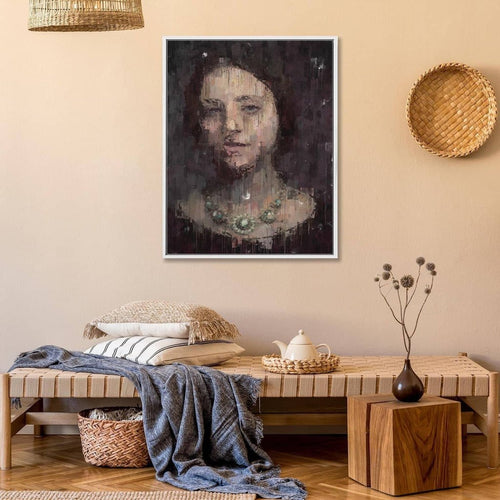 Woman Portrait Fine Art Painting Framed Canvas