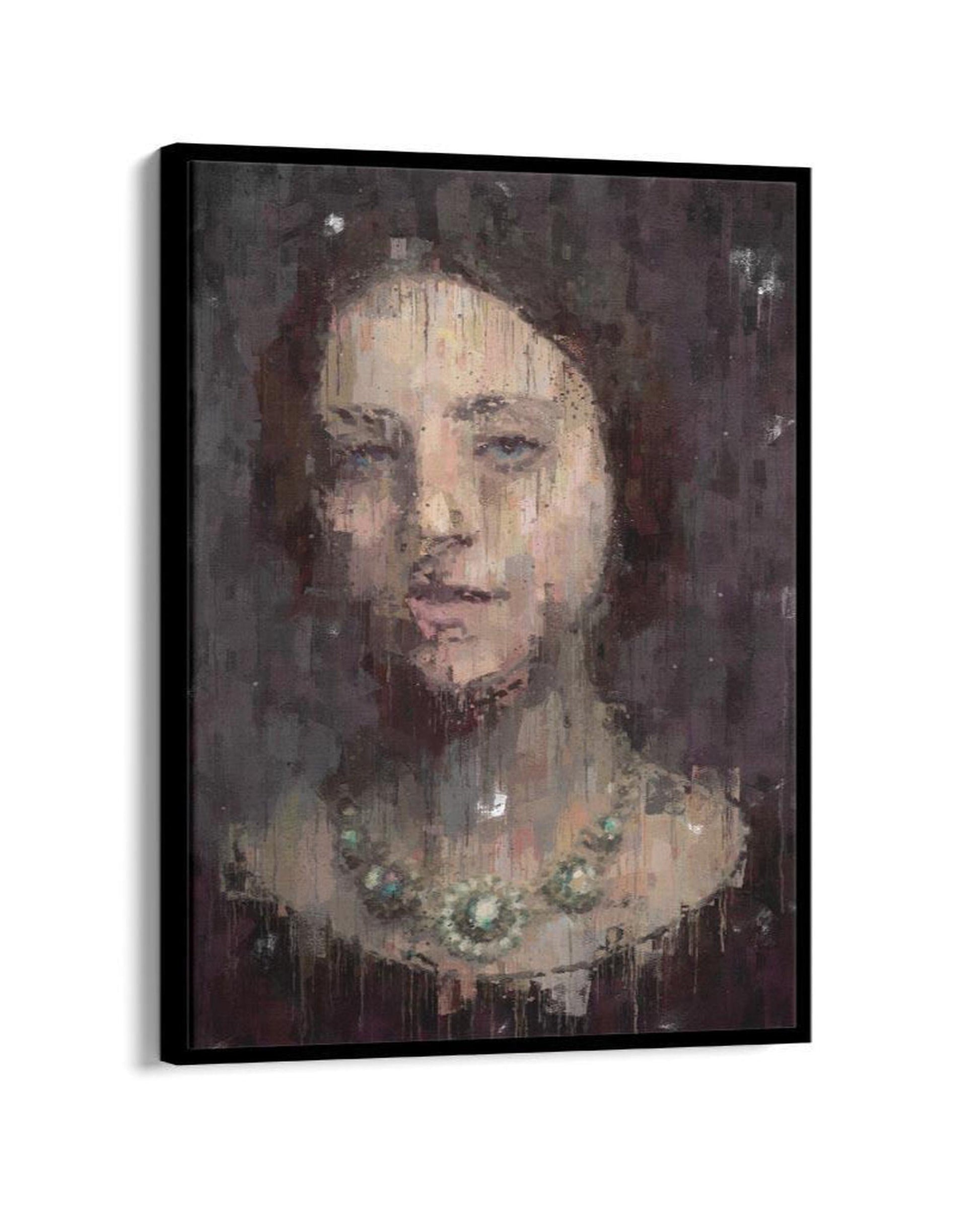 Woman Portrait Fine Art Painting Framed Canvas-Abstract House