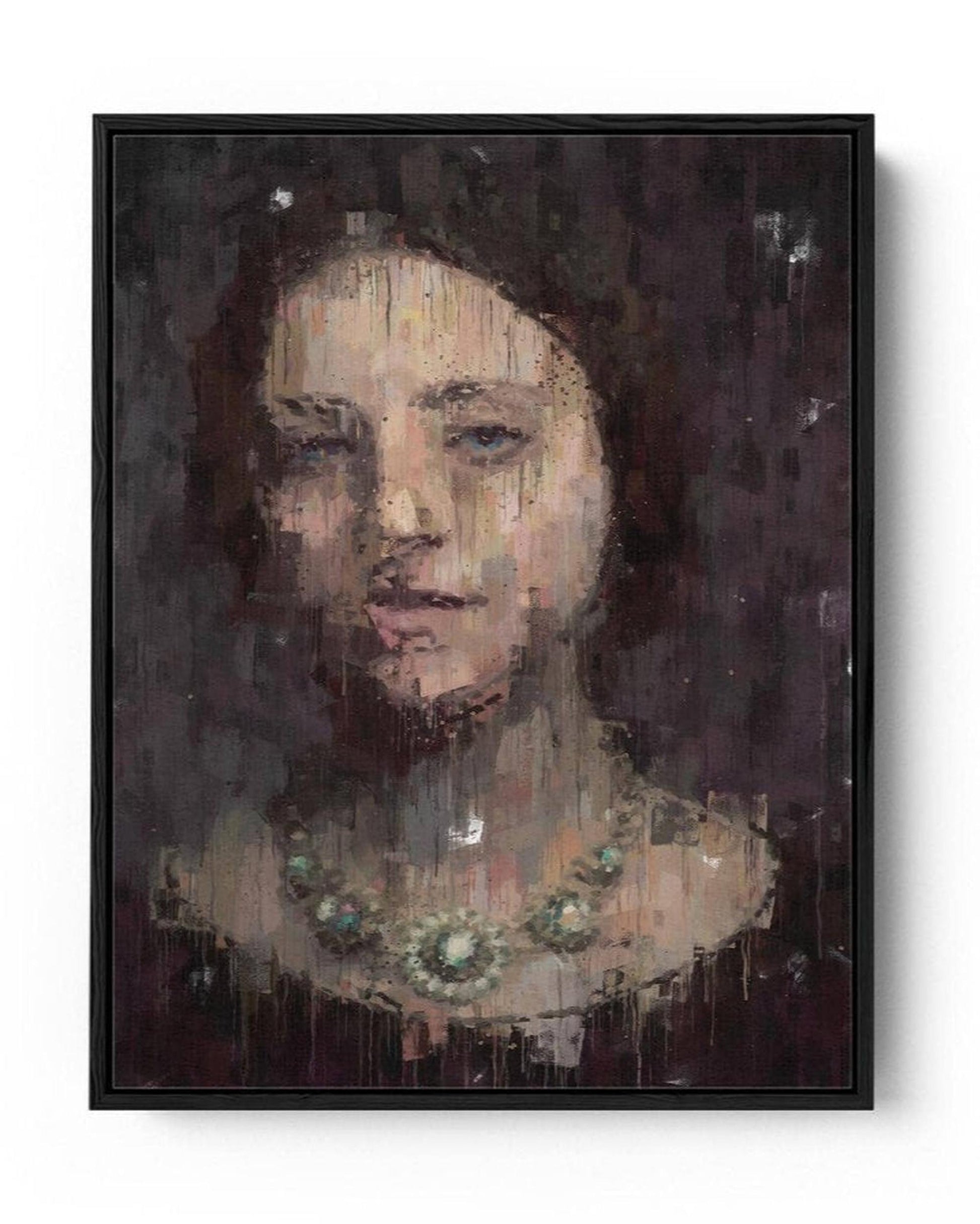 Woman Portrait Fine Art Painting Framed Canvas